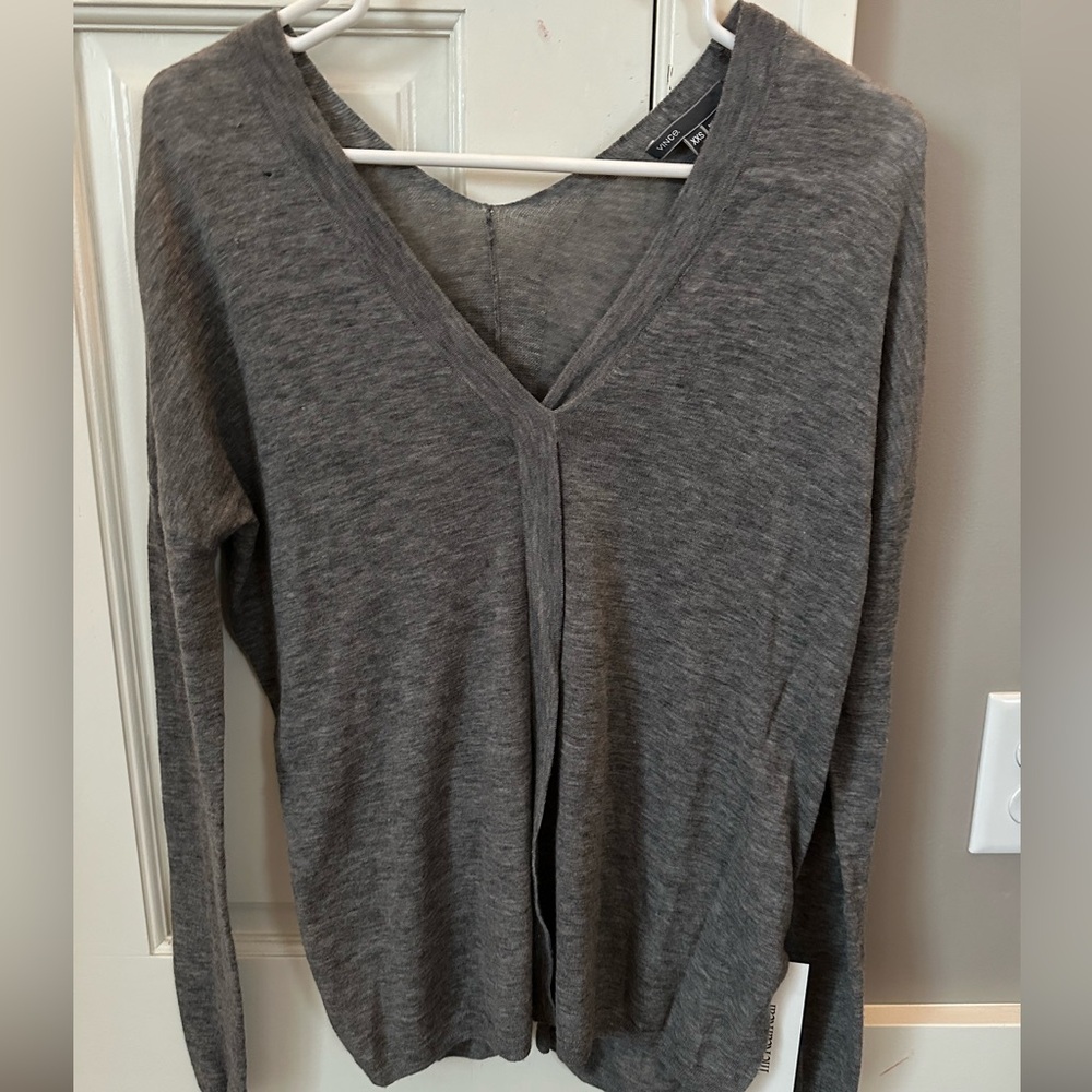 Vince Women’s V-Neck Grey Cashmere Sweater XXS